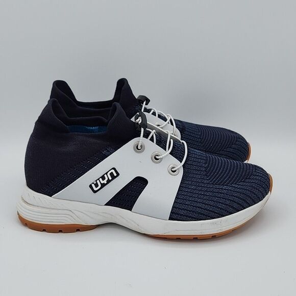 Uyn Athletic Shoes Navy Blue and White Bungee Lace Mens Size 6.5 EU 39 - Picture 3 of 7